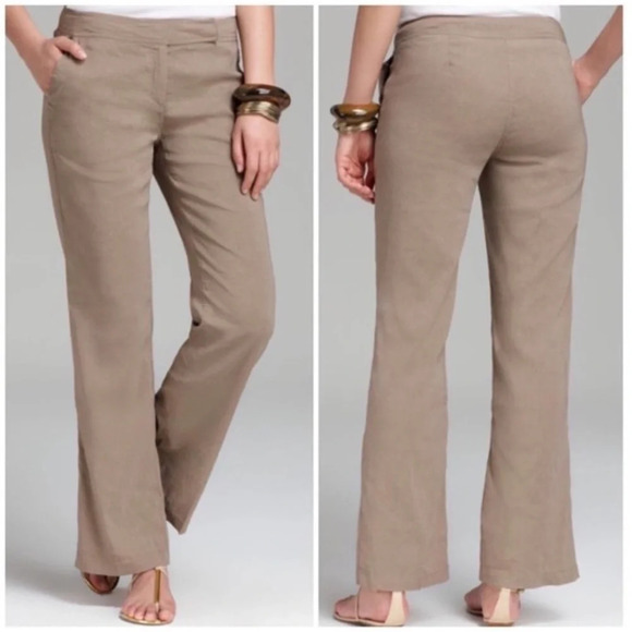 Eileen Fisher Linen Viscose Straight Leg Trousers Pants Slacks Womens 6 Small - Picture 13 of 14